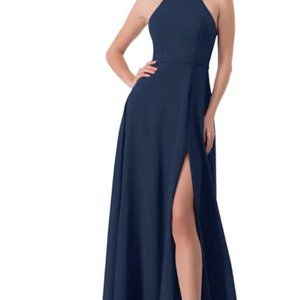 Azazie Bree Dark Navy Bridesmaid Dress, A6